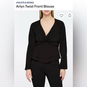 Violet and Rose Elegant Black Blouse